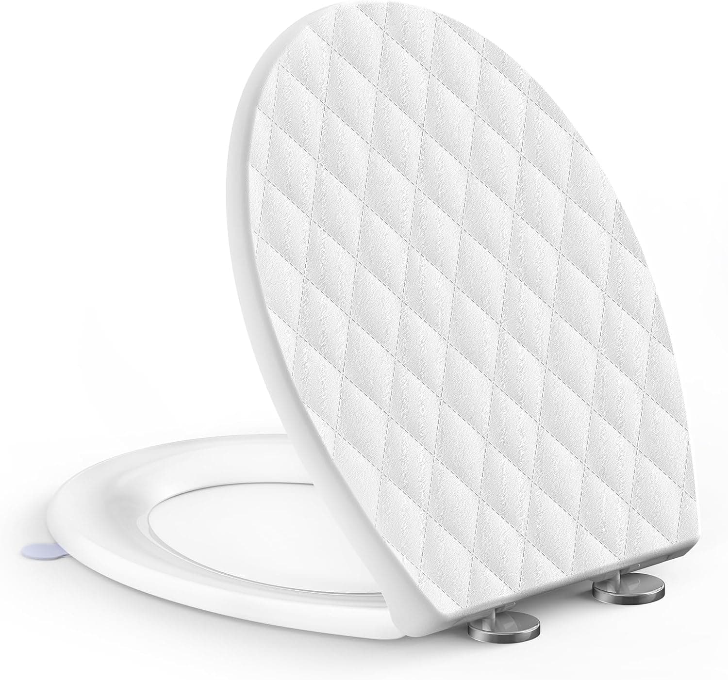 Abattant WC Forme O, Cuvette Toilette avec Frein de Chute, Lunette WC avec Fermeture en Douceur avec Charnières, Toilet Seat Softclose, Avec poignée pour soulever l’abattant, Blanc