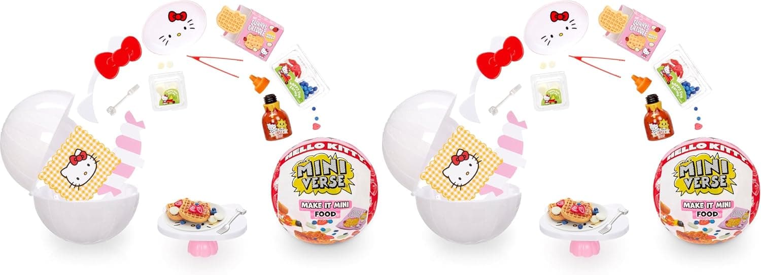 MGA's Miniverse Make It Mini Food Sanrio Hello Kitty - Mini Objets à Collectionner, Emballage Opaque Mystère, Jeu Résine DIY, Réplique de Nourriture À Partir de 8 Ans, Non Comestible (Lot de 2)