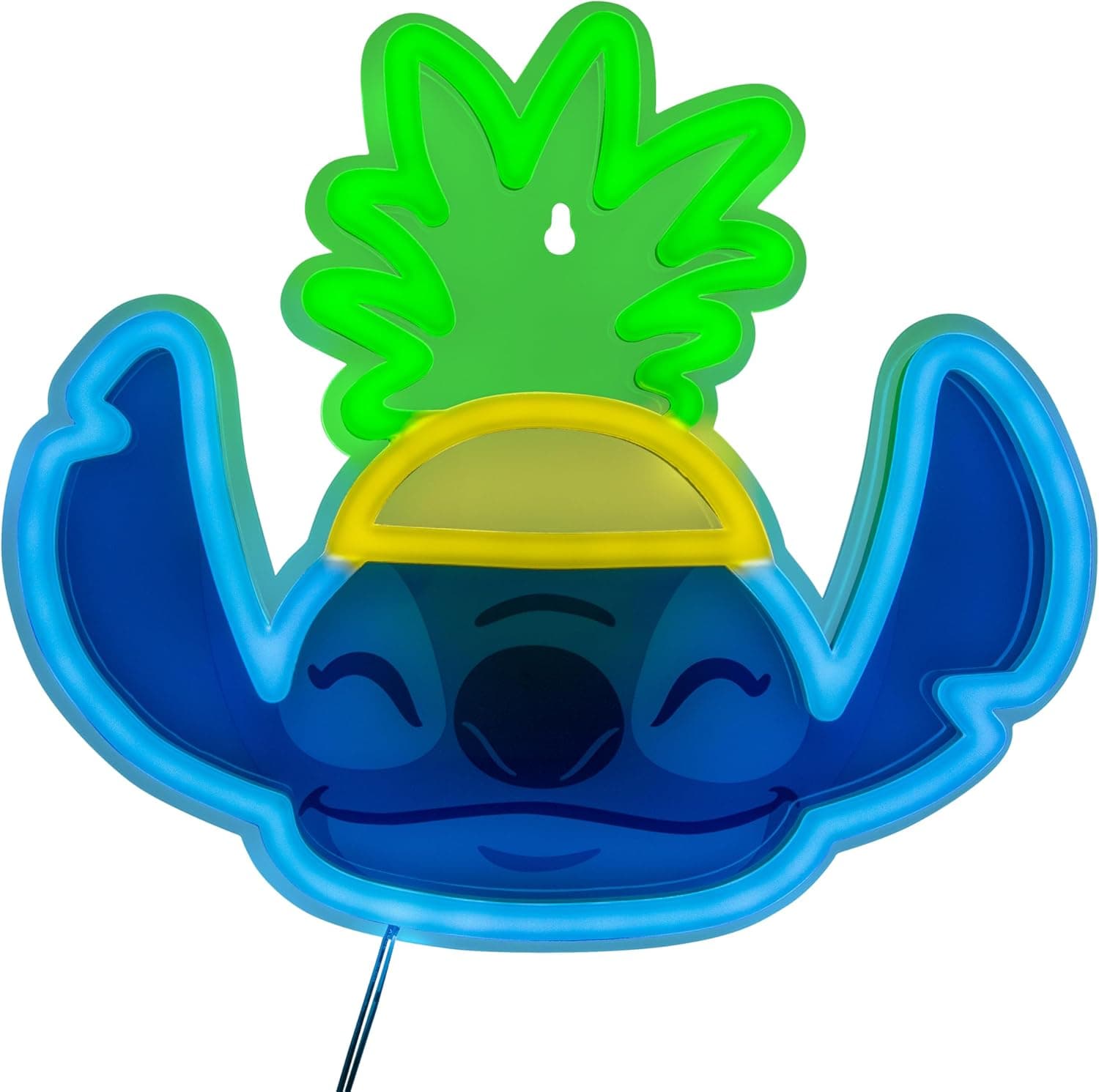 Paladone Applique murale néon LED Lilo & Stitch avec ananas, sous licence officielle Disney avec cordon d'alimentation pour la maison, la chambre, le salon, cadeau pour les fans du film