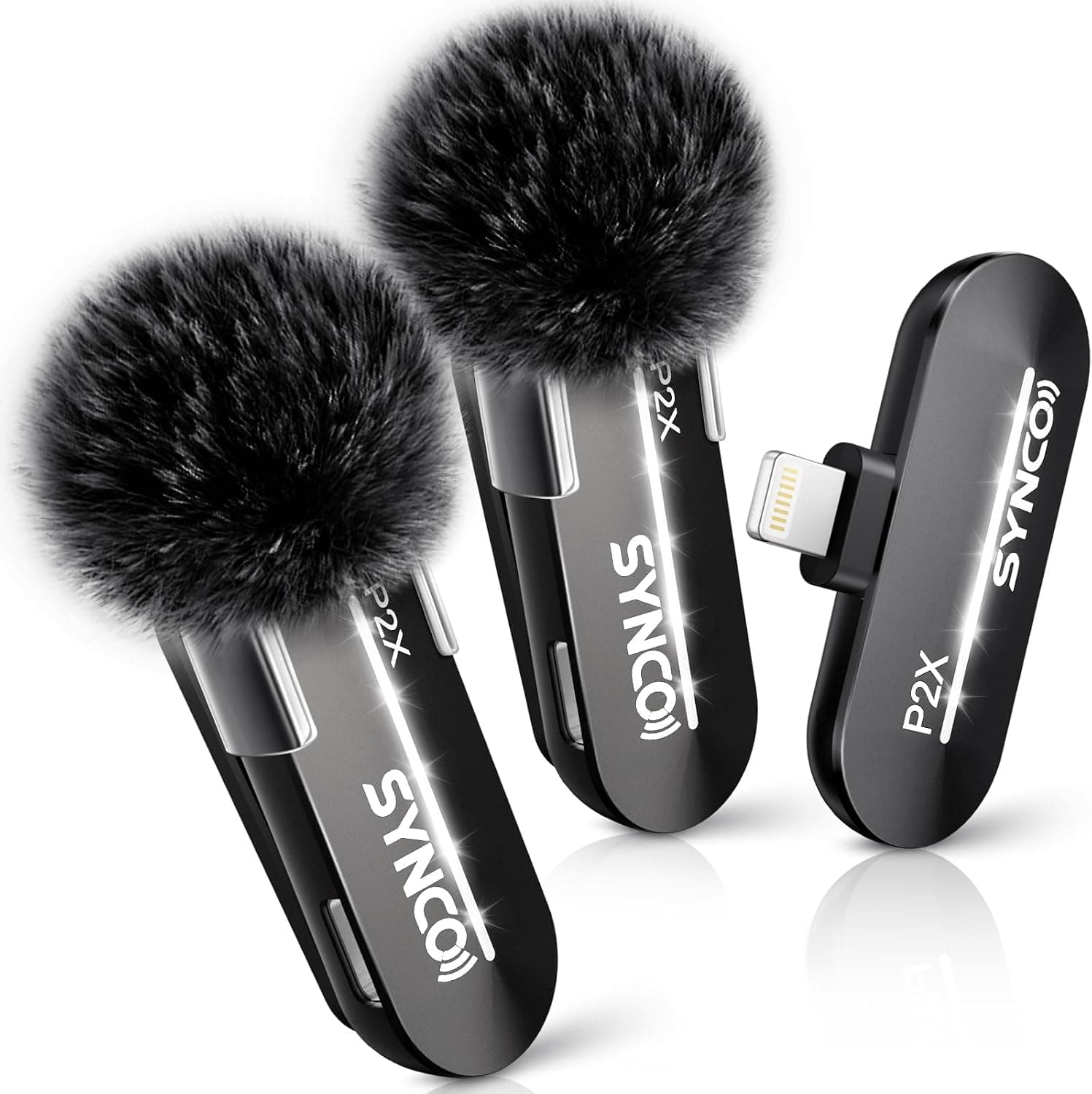SYNCO Microphone sans Fil pour iPhone, P2XL Micro Cravate sans Fil à Clipser pour Vlogging, Tiktok, Enregistrement Vidéo Youtube, Micro pour iPhone 14/13/12/11/X/SE