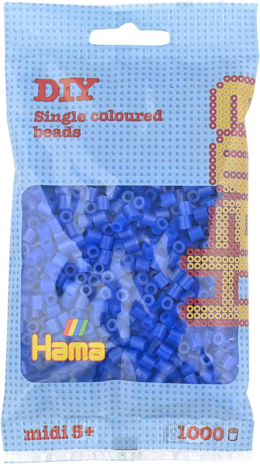 HAMA - sachet de perles à repasser | env. 1000 perles midi | loisirs créatifs et mosaïques pour enfants dès 5 ans | jeu créatif et décoration artisanale | Neon blue