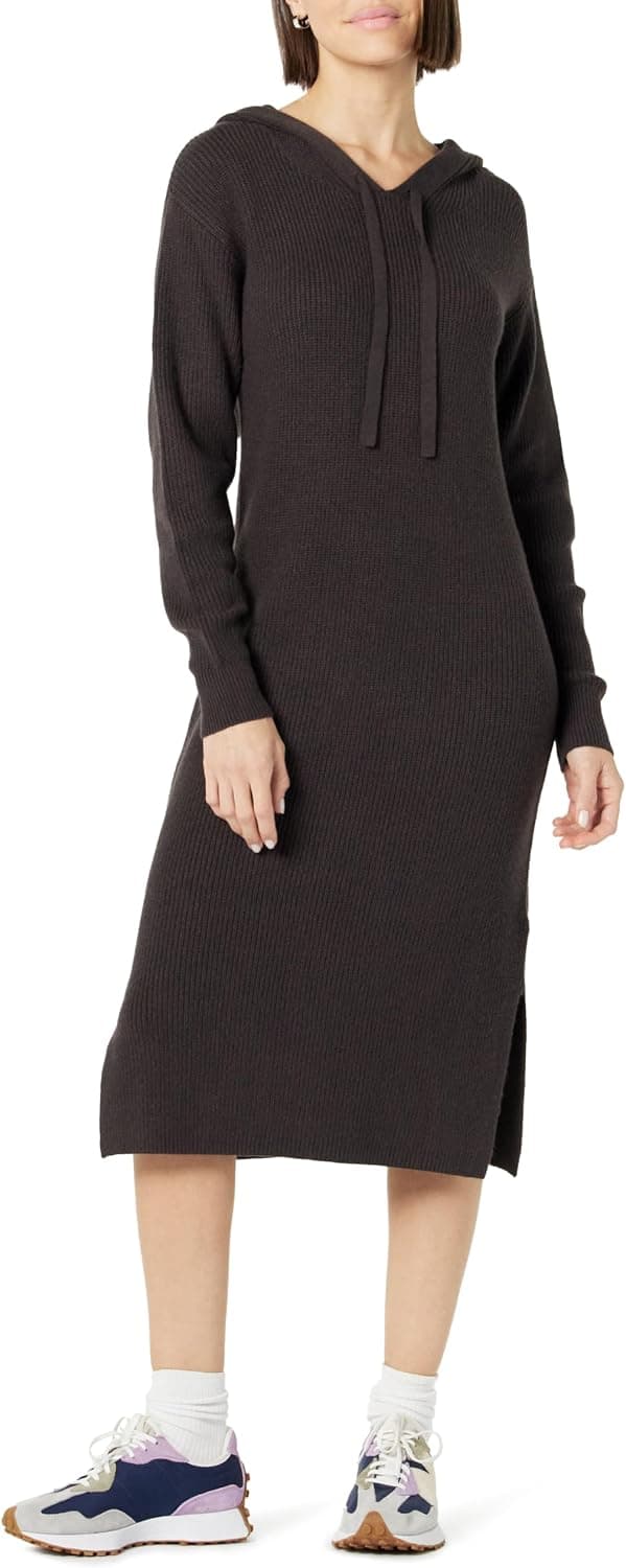 The Drop Claudia Robe pour Femme, Longueur Midi, Style Décontracté, à Capuche