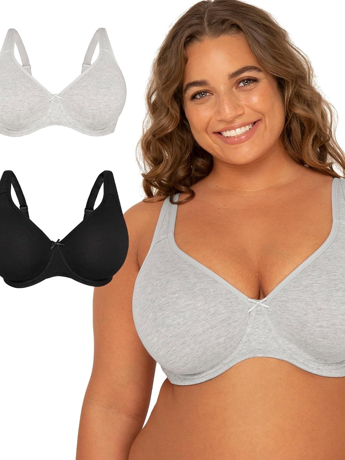Fruit of The Loom Reggiseno Con Ferretto Sfoderato in Morbido Cotone Plus Size Beyond Soutien-Gorge à Couverture Totale Femme
