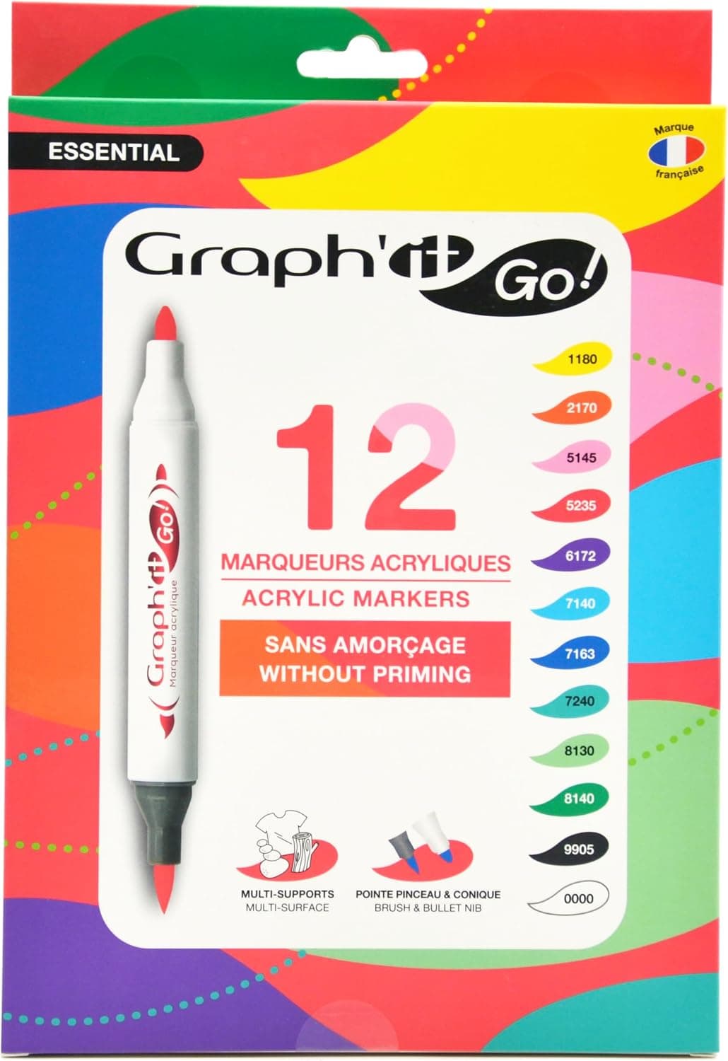 GRAPH'IT GO Set de 12 marqueurs acrylique - Essential