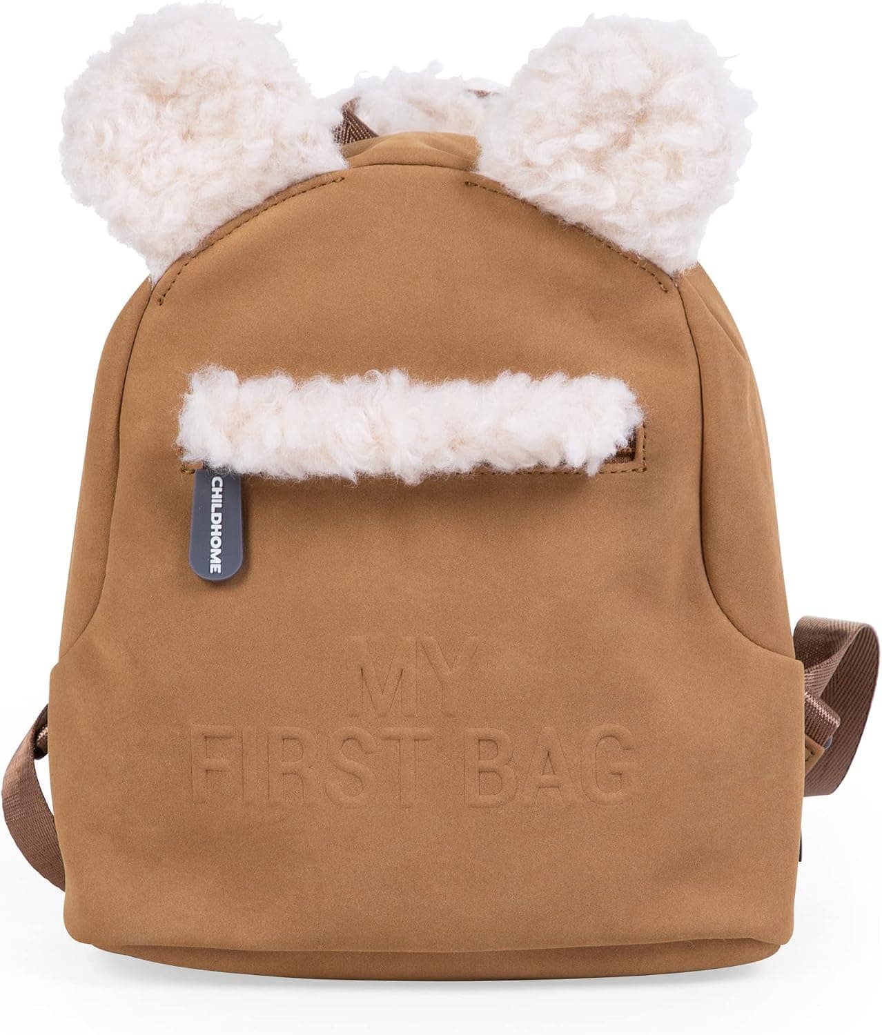 CHILDHOME, Sac à Dos Enfant Bébé, Ecole, Maternelle, Crèche, Deux compartiments, Contenance adaptée Lunchbag/Bouteille, Boucle de Sécurité Amovible, Déperlant, My Little Bag, SUEDE
