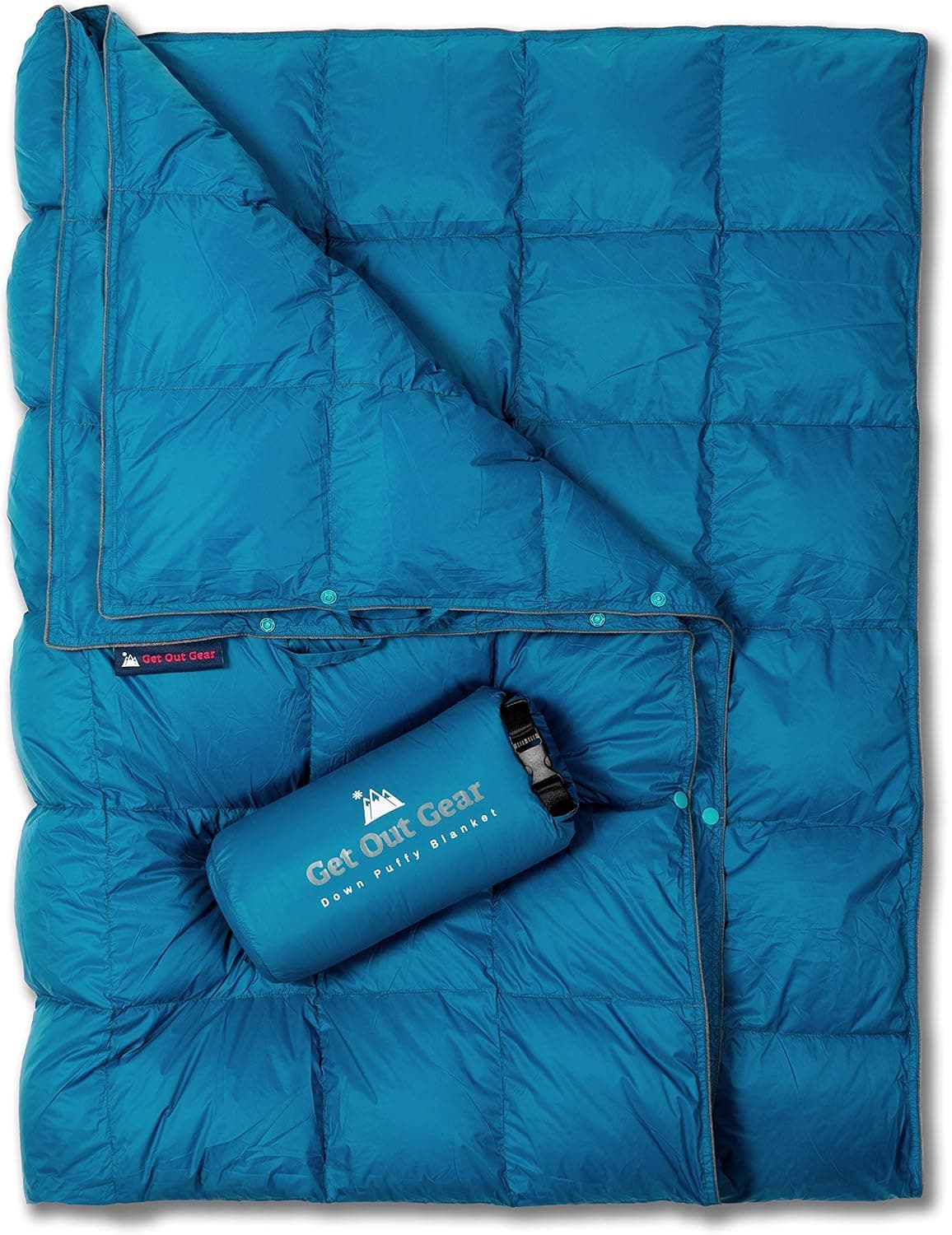 Get Out Gear Couverture de Camping en Duvet - Légère, Pliable, Compacte, Imperméable et Chaude pour Extérieur, Randonnée, Voyage, Hamac - 650 Fill Power