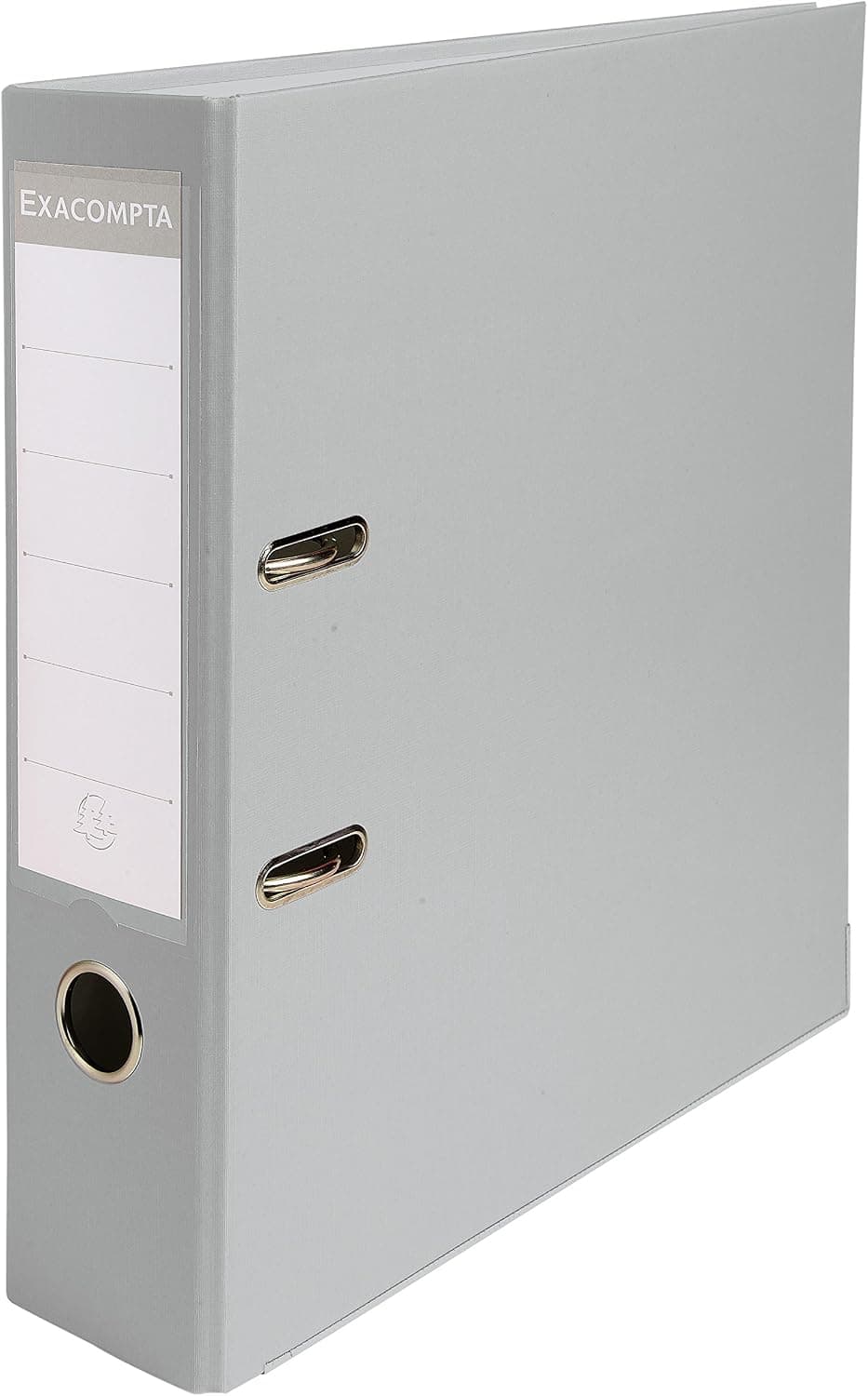 Exacompta - Réf. 918416B - 1 Classeur à levier A4 - Dos 75 mm - Mécanique 80 mm - Dimensions extérieures : 31,8 x 28,4 x 8 cm - Format à classer A4 - Coloris : Gris