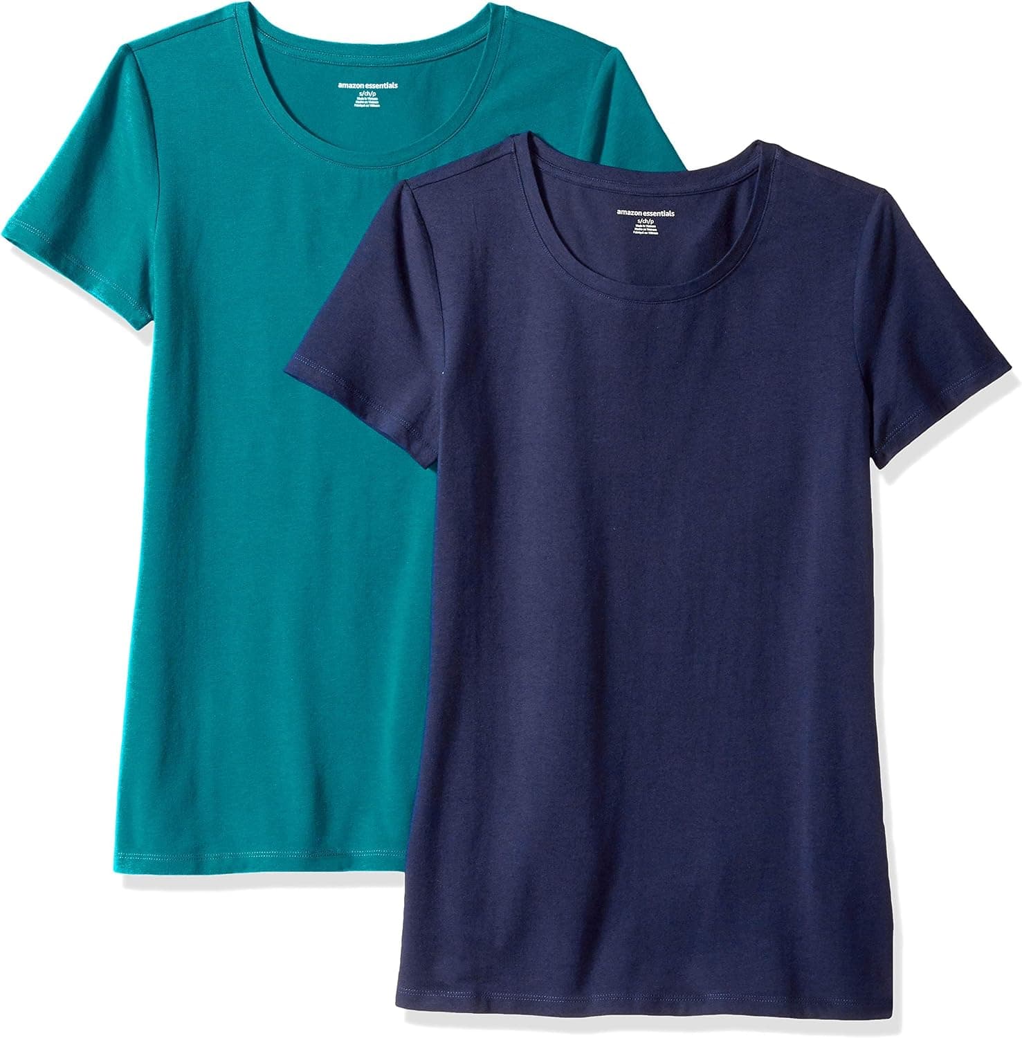 Amazon Essentials T-Shirt Ras-Du-Cou à Manches Courtes, Coupe Standard Femme, Packs Multiples