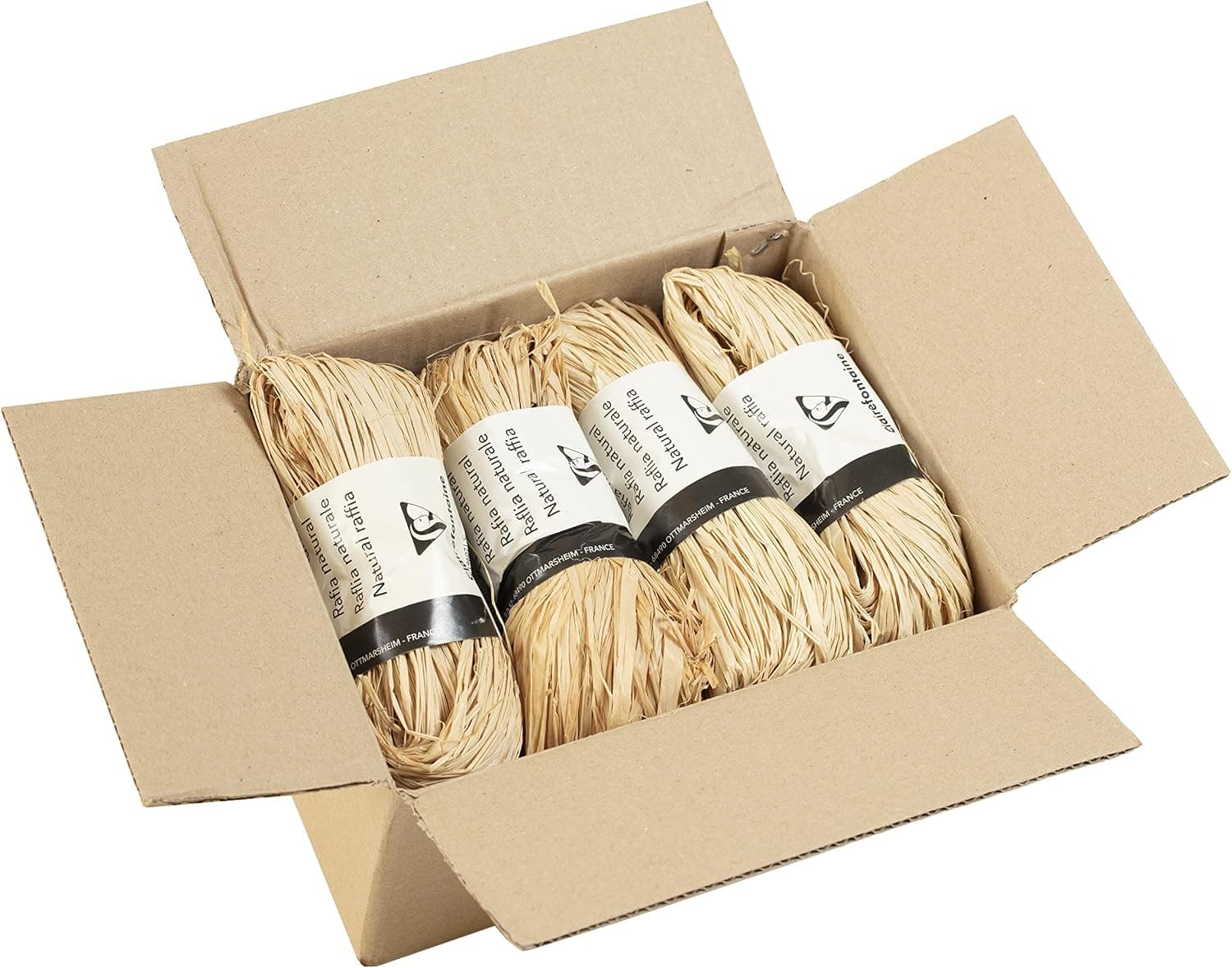 CLAIREFONTAINE - 196071Cpack - 8 pelotes raphia - 50g - Naturel - 1,50m