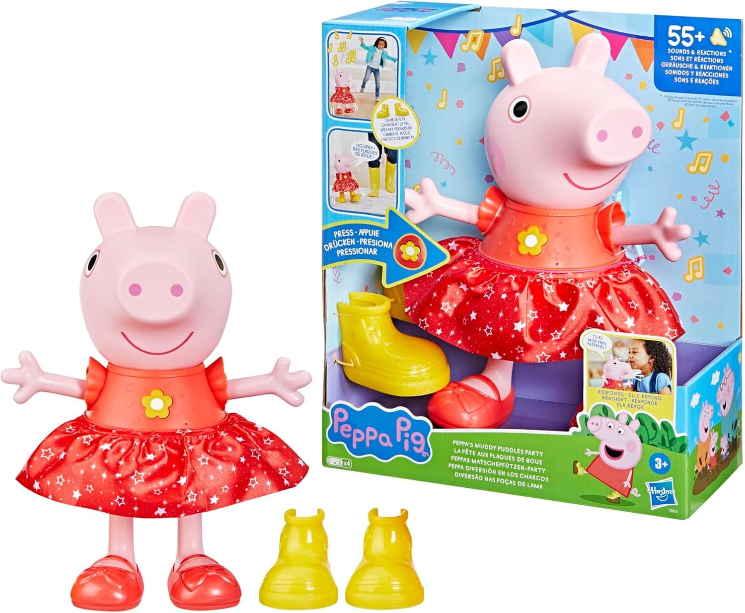 Peppa Pig, Poupée La fête aux flaques de Boue - Version française, Rose