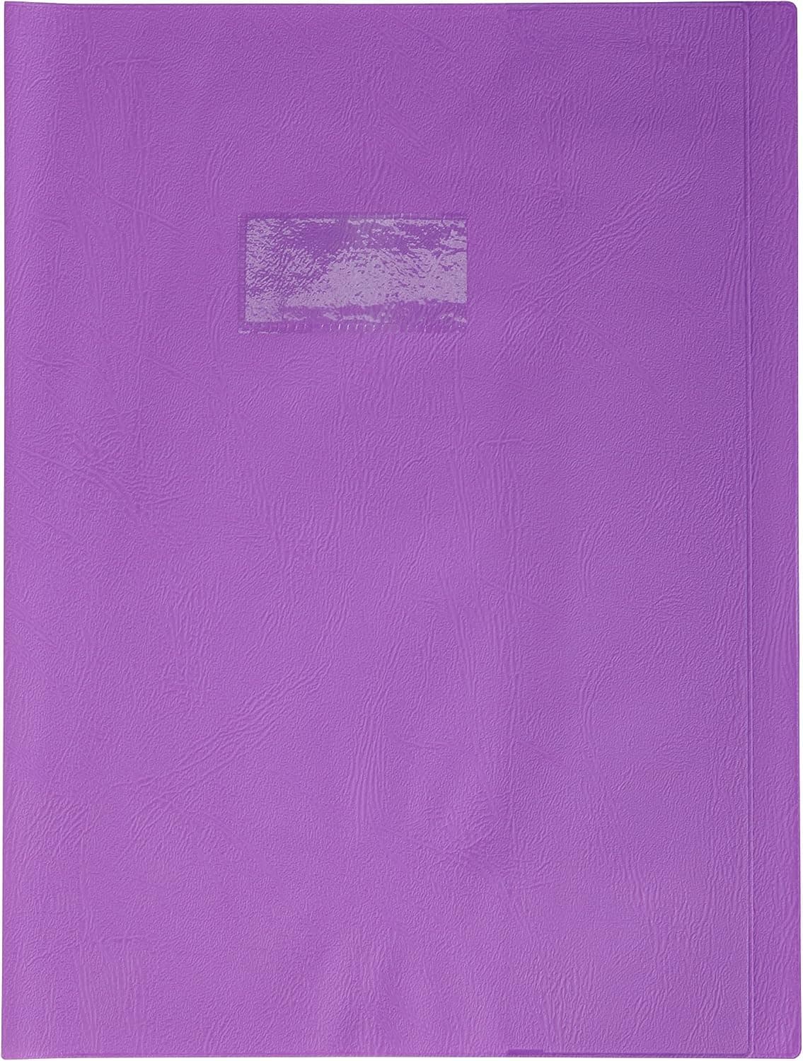 CLAIREFONTAINE Protège-cahier Grain Cuir 20/100ème 24x32 violet