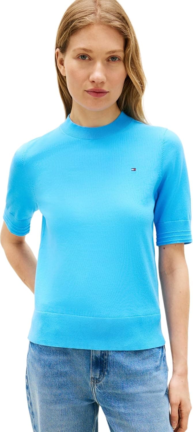 Tommy Hilfiger Co Jersey Fine GG C-NK SS SWT Ww0ww49705 Pull-Over Femme (Lot de 1)