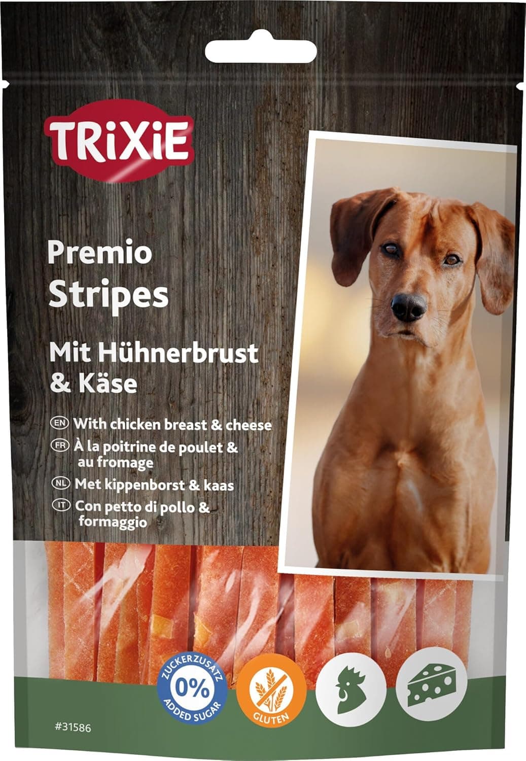 Trixie Premio Poulet Rayures au Fromage, 100 g
