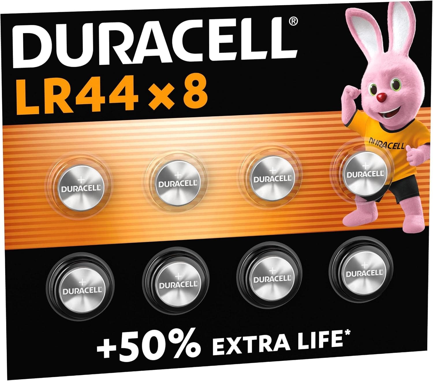 DURACELL LR44 Piles alcalines spéciales (Lot de 8) 1.5V, A76