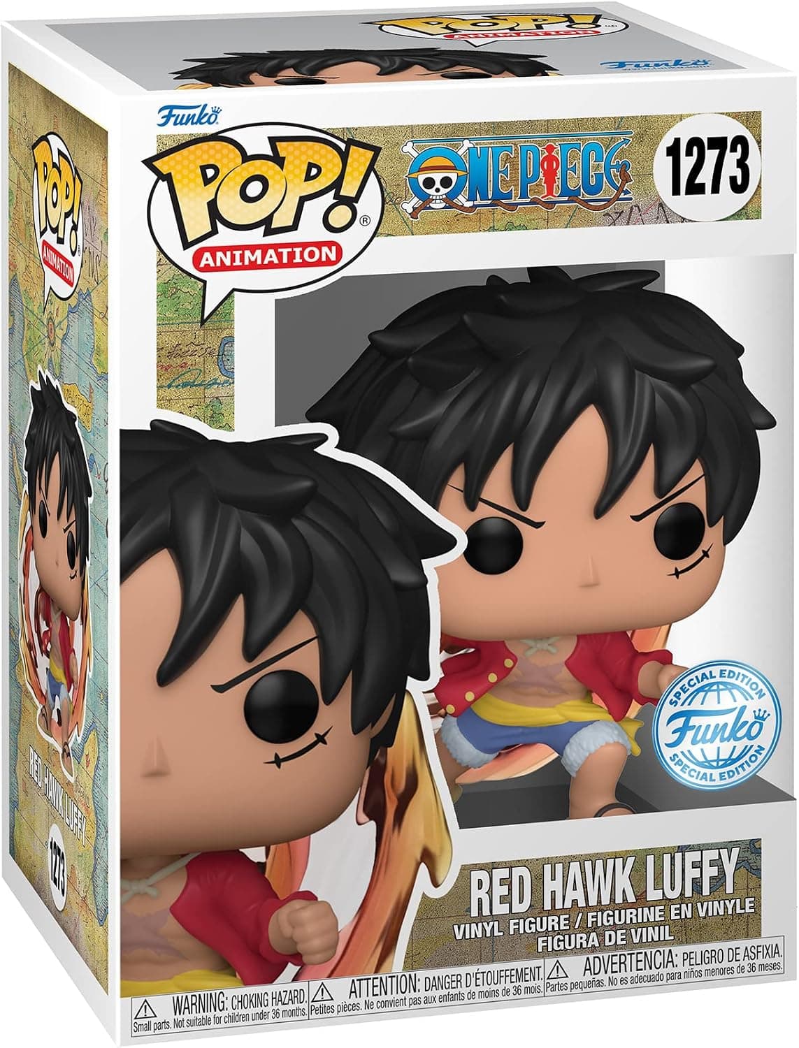 Funko Pop! Animation: One Piece - Red Hawk Luffy - Glow in The Dark - Chase- Exclusivité Amazon - Figurine en Vinyle à Collectionner - Idée de Cadeau - Produits Officiels - Anime Fans