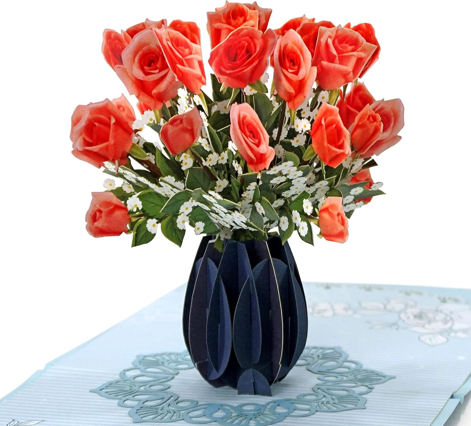 CUTPOPUP US8-38UK1515 – Cartes de vœux pop-up 3D pour anniversaire, Fête des mères Pour femme, fille, sœur (roses rouges mystérieuses)