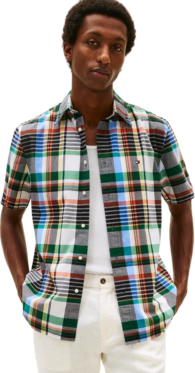 Tommy Hilfiger Flex Pop Multi Check SS RF Shirt Mw0mw43087 Autres Chemises Homme