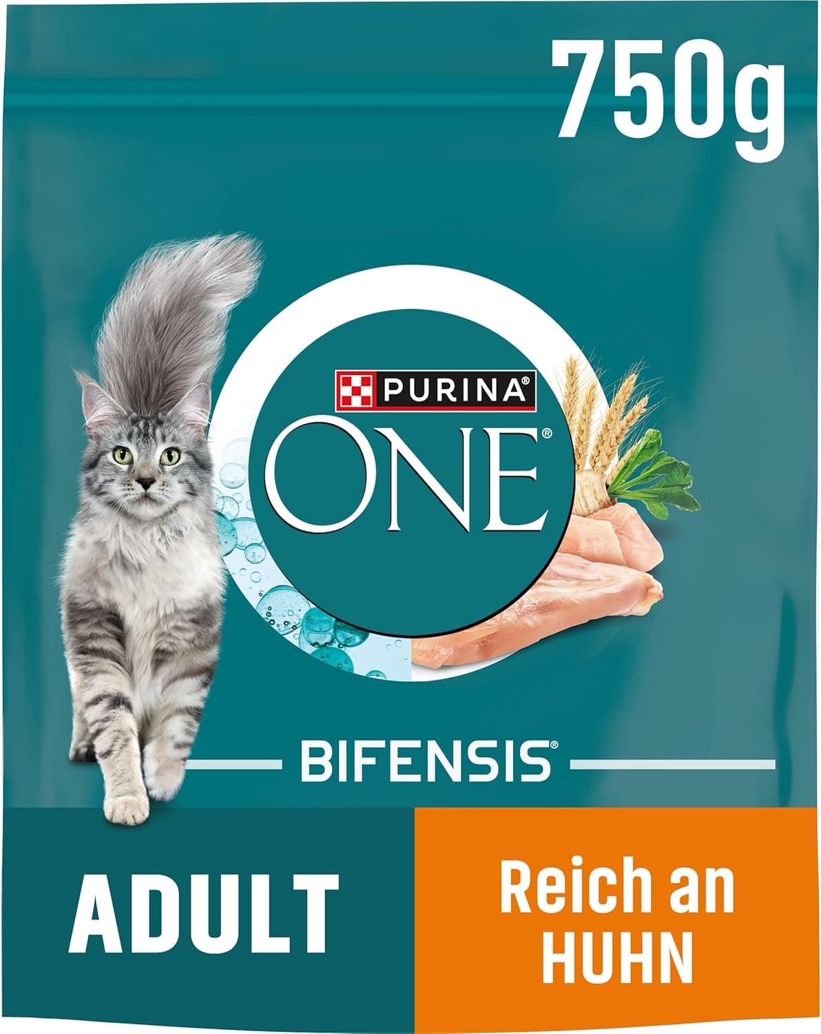 PURINA One BIFENSIS Nourriture sèche pour Chat Adulte, Riche en Poulet, Lot de 6 (6 x 750 g)