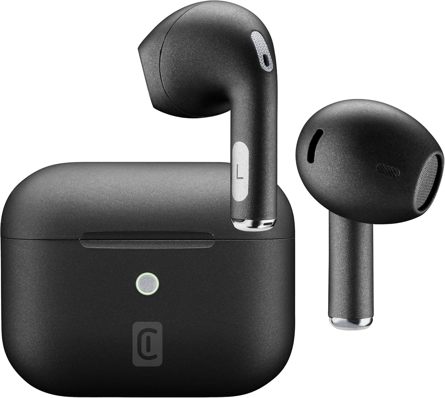 cellularline | Crystal | Écouteurs TWS Bluetooth 5.0 sans Fil Intra-Auriculaires avec étui de Charge, Environment Noise Cancelling, Talk Time : 3,5 Heures – Charge : 1,5 Heures – Noir