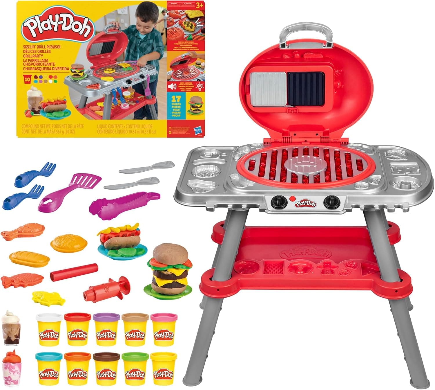 Play-Doh Délices grillés, Coffret de Pâte à Modeler, Coffret de pâte à Modeler pour Enfants avec Moules et Accessoires, Activité Manuelle et Ludique, Activité Manuelle, Dès 3 Ans