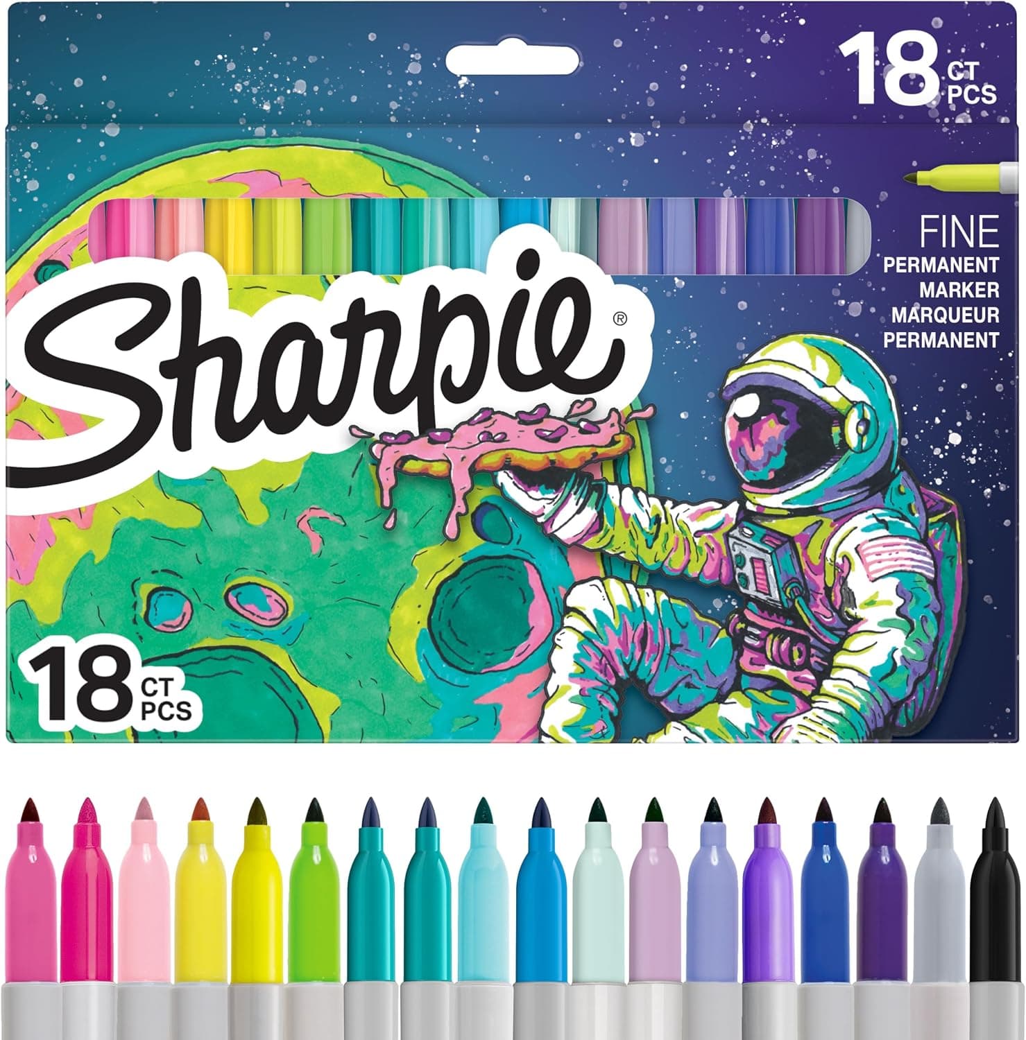 Sharpie Stylos Marqueurs Permanents | Édition Limitée de Feutres Coloriage | Pointe Fine | Couleurs Assorties | Lot de 18