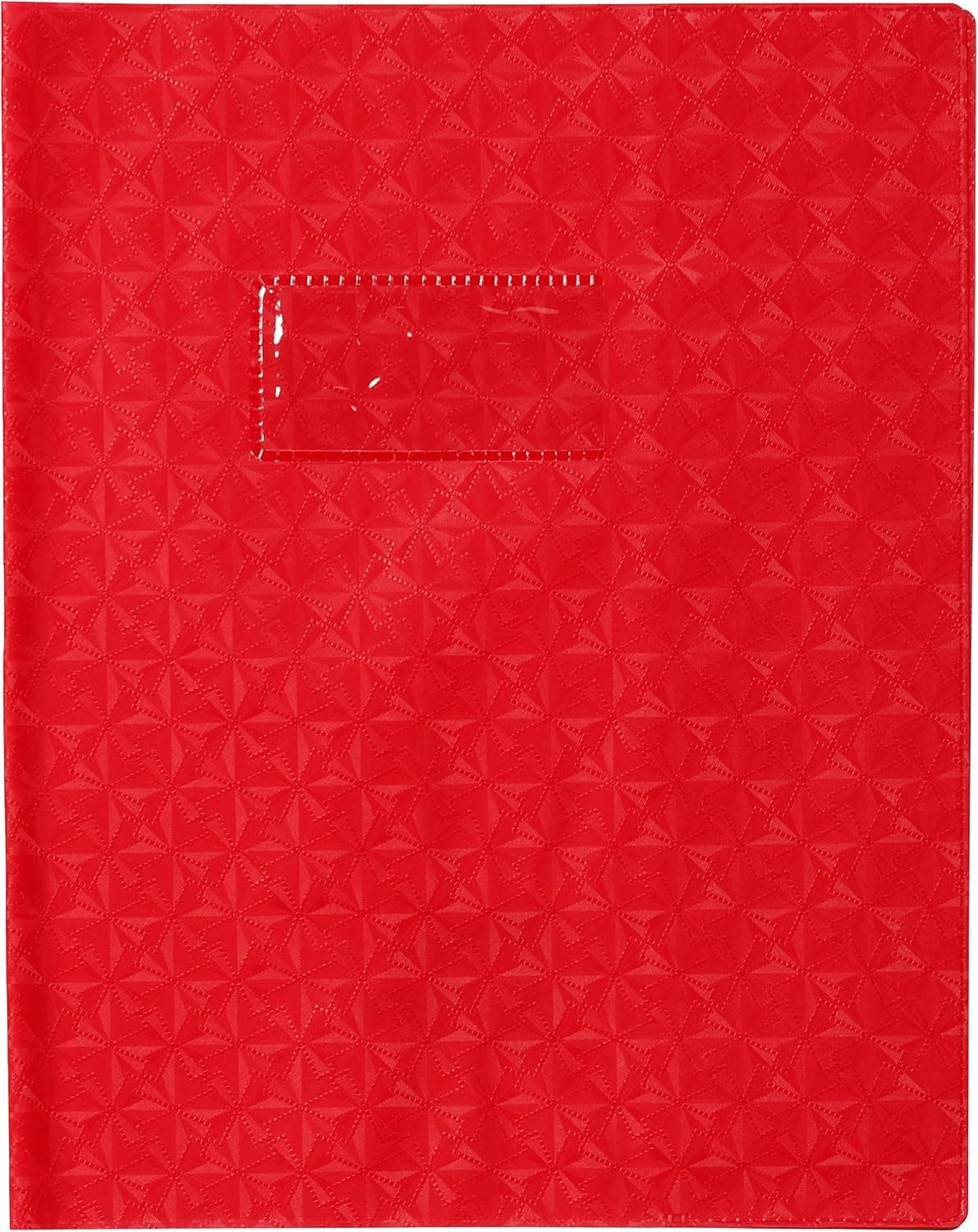 Calligraphe 72013AMZC Un Protège-Cahier Grain Losange Rouge - 17x22 cm - 18/100ème avec Porte-Étiquette - PVC Opaque