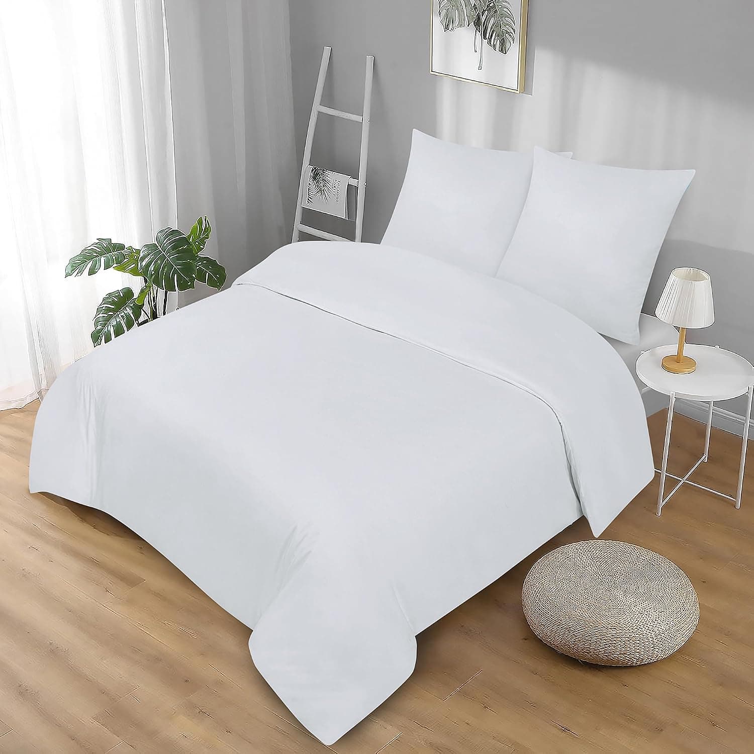 Parure de lit 220 x 240 cm - 3 pièces (1 housse de couette + 2 taies d'oreiller 80 x 80 cm) - 100 % coton - Doux pour la peau et lavable à 60 °C - Fermeture éclair YKK - Certifié Oeko-TEX