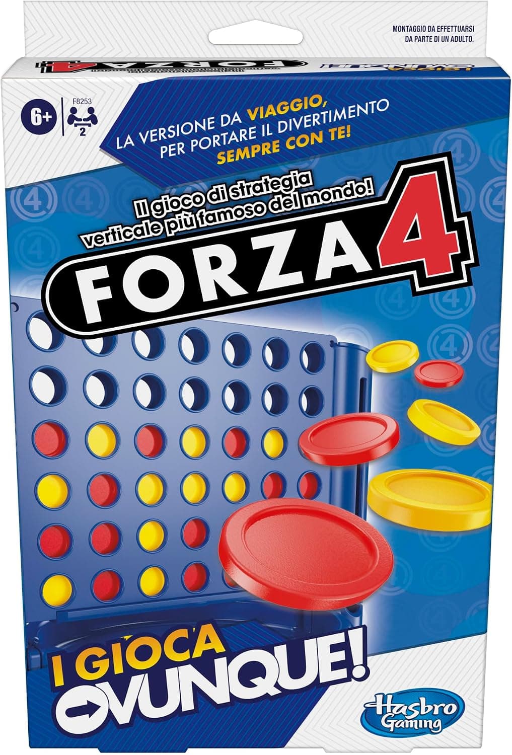 Hasbro Gaming Forza 4, I Play Anywhere, Jeu Portable, Jeux de société de Voyage pour Enfants et Filles à partir de 6 Ans, Jouet de stratégie Verticale pour 2 Joueurs