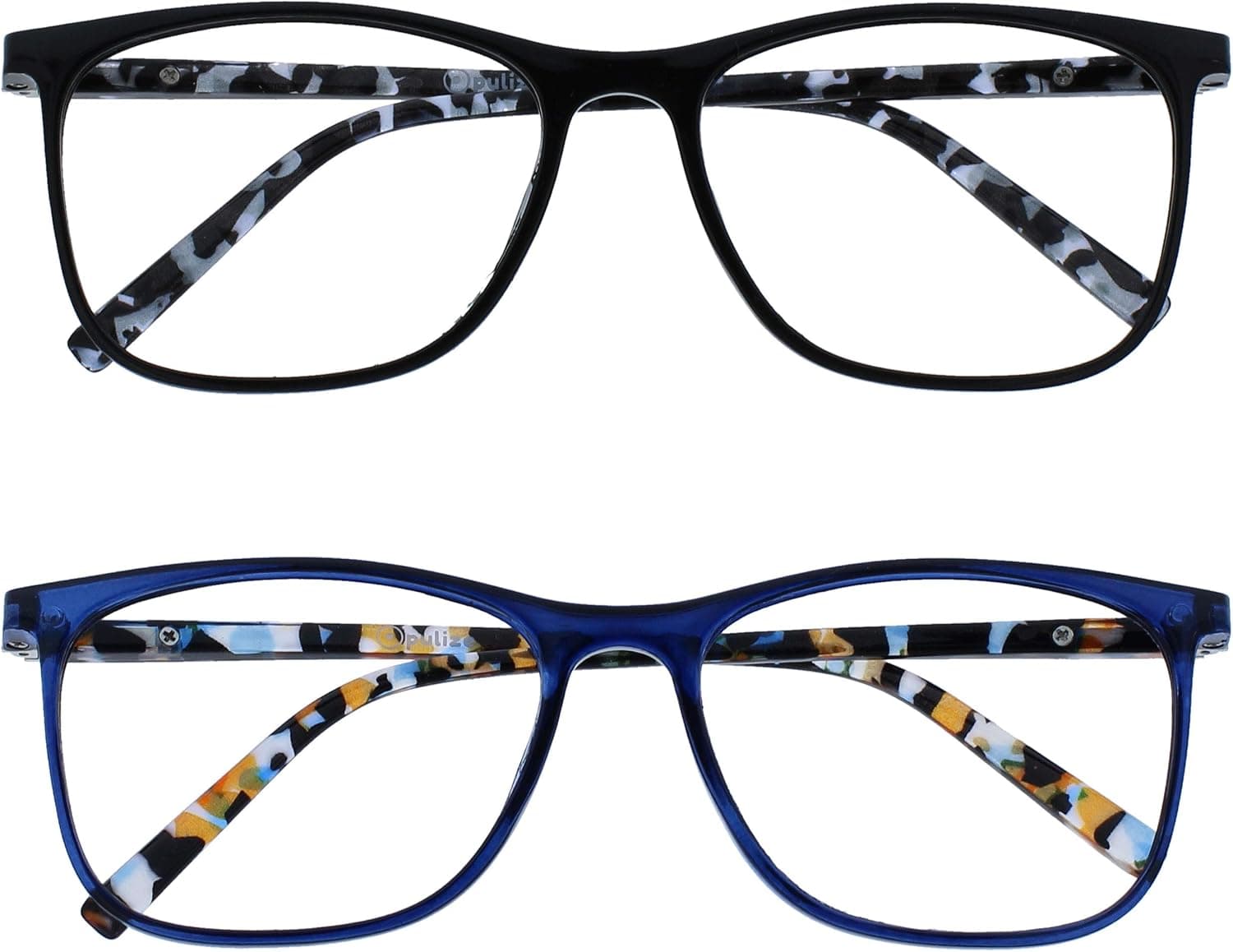 OPULIZE Arc Lunettes de Lecture Monture Carrées Minces Élégantes Charnières à Ressort Anti-Rayures Hommes Femmes R66