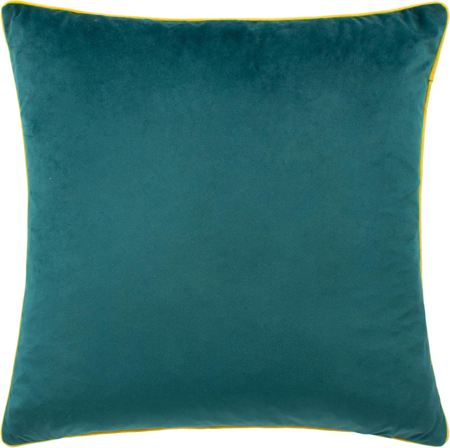 furn. Coussin Meridian Garni de Polyester – Coussin décoratif Luxueux en Velours passepoilé contrasté (Sarcelle/Cylon – 45x45cm)