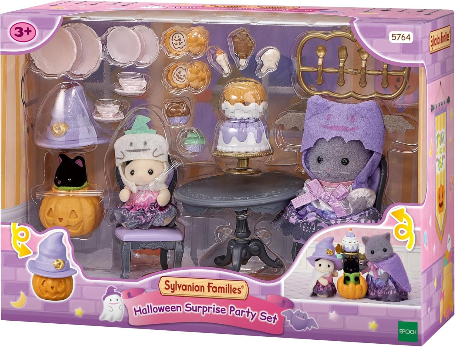 Sylvanian Families - Le goûter d'halloween - Plongez dans l'univers de la Famille Sylvanian - Maison de poupées - Jouet Enfant 3 Ans et + - pour stimuler l'imagination des Enfants - 5764