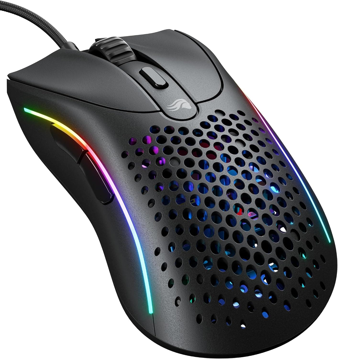 GLORIOUS Model D 2 Souris Gaming Filaire (Matte Black) | Format Ergonomique Ultraléger 58g, Capteur BAMF 26K DPI, Switches 80M Clics, Patins PTFE G-Skates, Câble Ascended Flexible