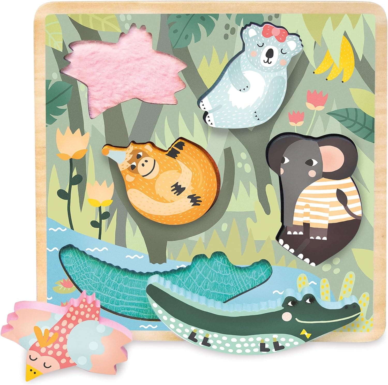 Vilac- Encastrement Tactile Jungle Michelle Carlslund, 8502, Multicolore