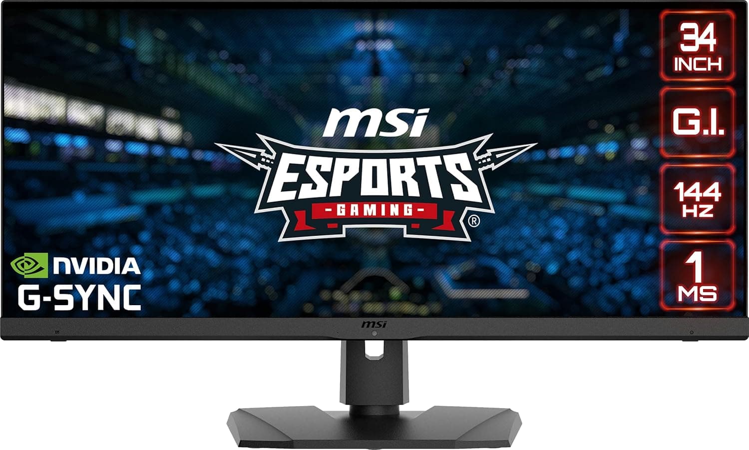 MSI Optix MPG341QR Écran Gaming 34" UWQHD - Dalle IPS 3440 x 1440, 144Hz / 1ms GtG, Compatible G-Sync, Gamme de Couleurs 91,5% DCI-P3, DisplayHDR 400 - DP 1.4, USB Type-C, USB 2.0, HDMI