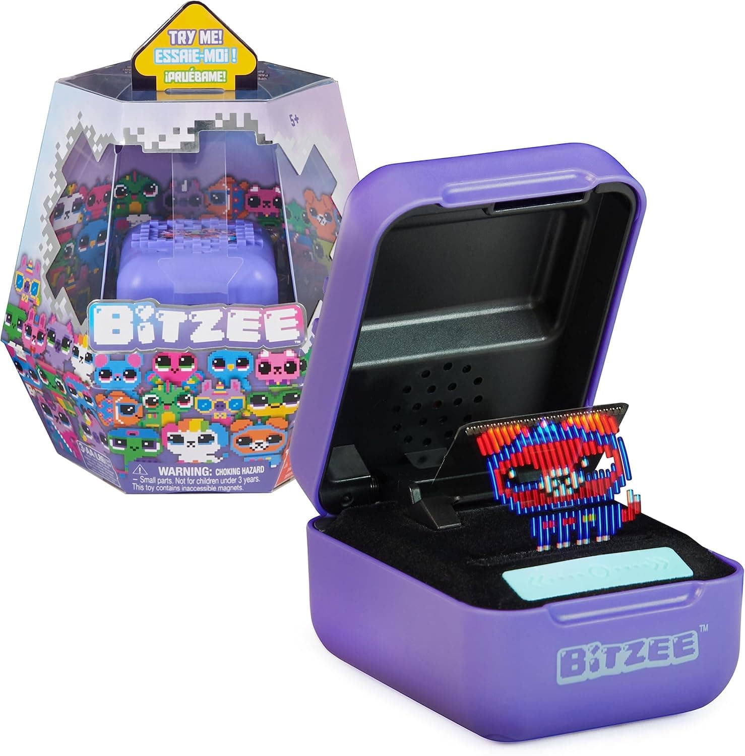 BITZEE - Mon Animal Interactif Bitzee - Animal Digital 3D Que Vous Pouvez Vraiment Toucher - Boîtier Electronique avec 15 Compagnons Interactifs - +10 Sons Réactions Et Jeux - Jouet Enfant 5 Ans et +