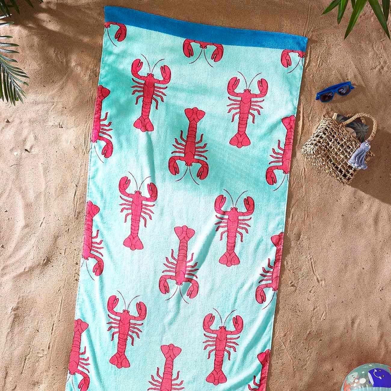 Catherine Lansfield Lobster 76X160 Serviette DE Plage (Paire)