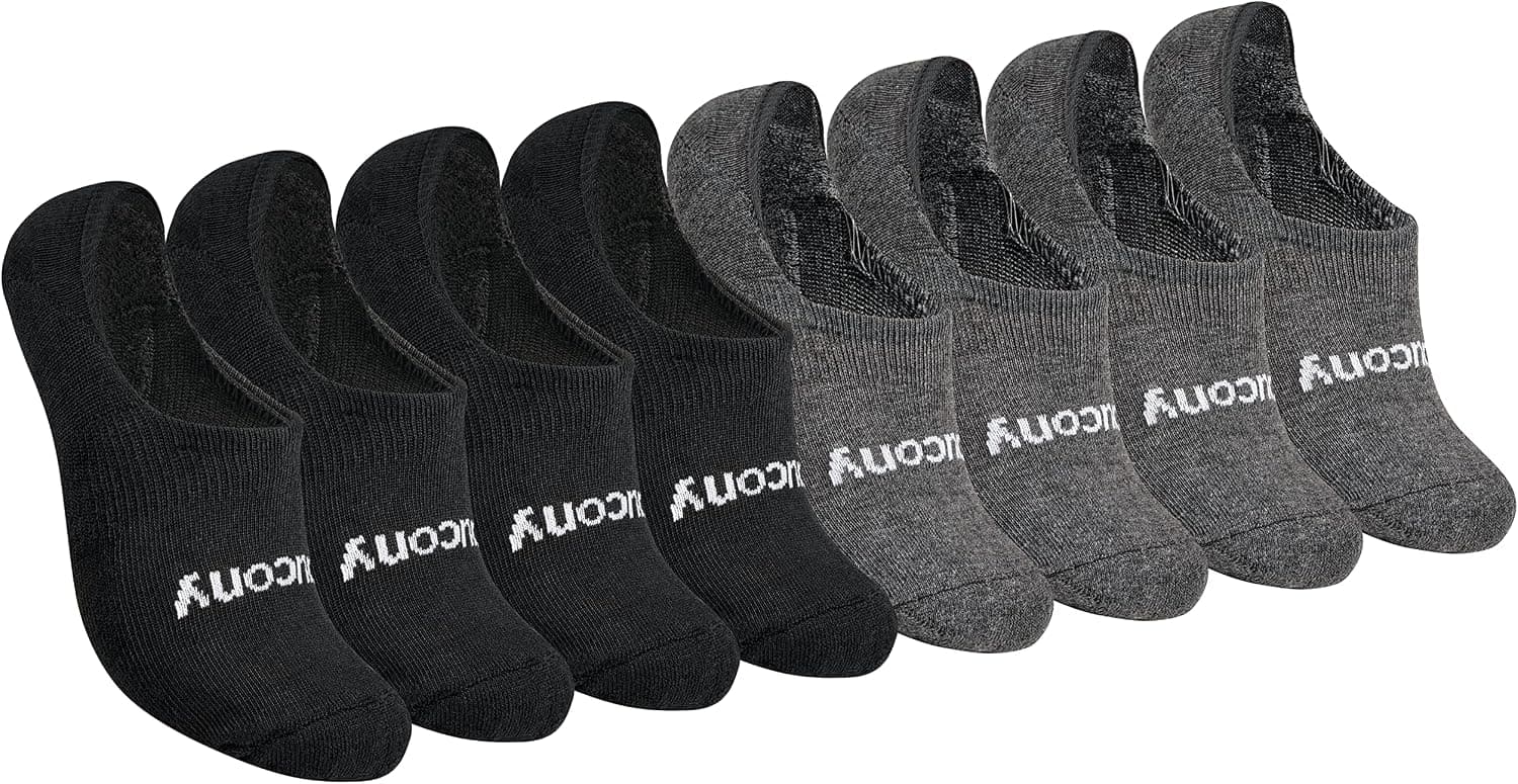 Saucony No Show Cushioned Invisible Liner Socks, Available In S-l (8, 16 Pairs) Chaussettes doublées Femme (lot de 8)
