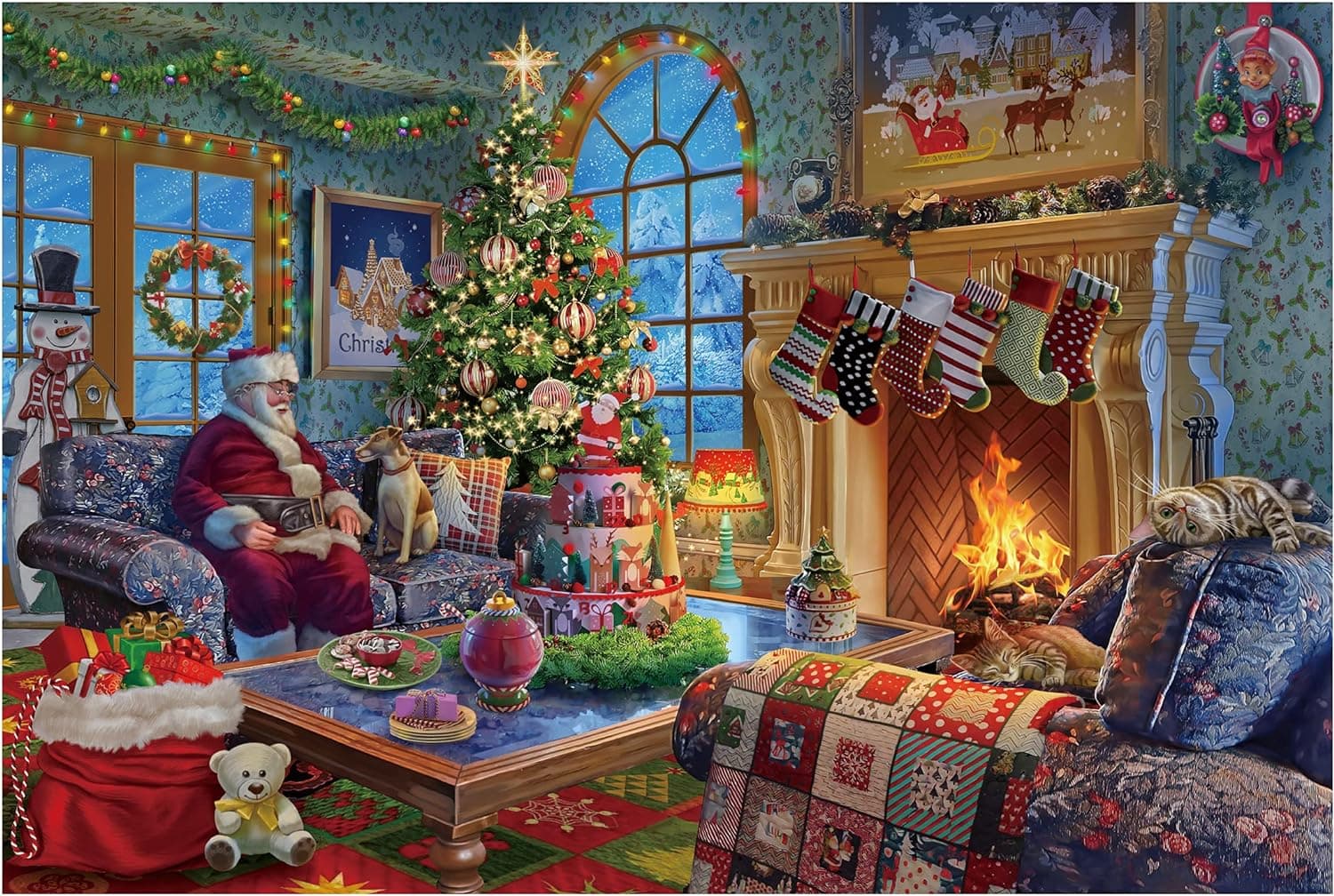 LAVIEVERT Puzzle en bois de 1000 pièces pour adultes et enfants - Père Noel