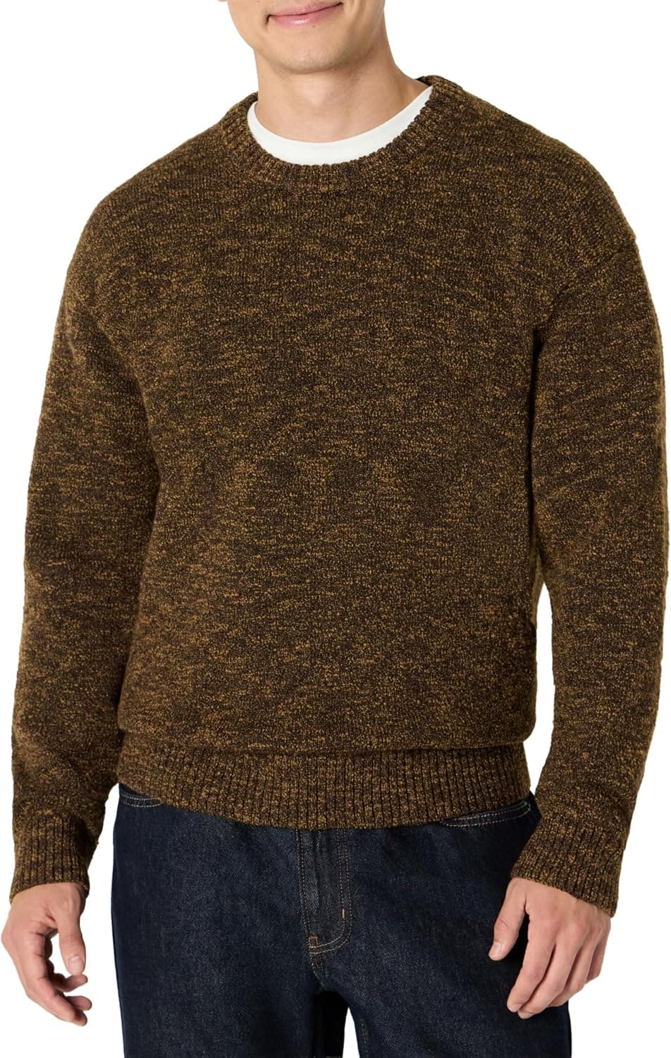 Amazon Essentials Pull Épais à Col Rond Multicolore, Coupe Décontractée Homme