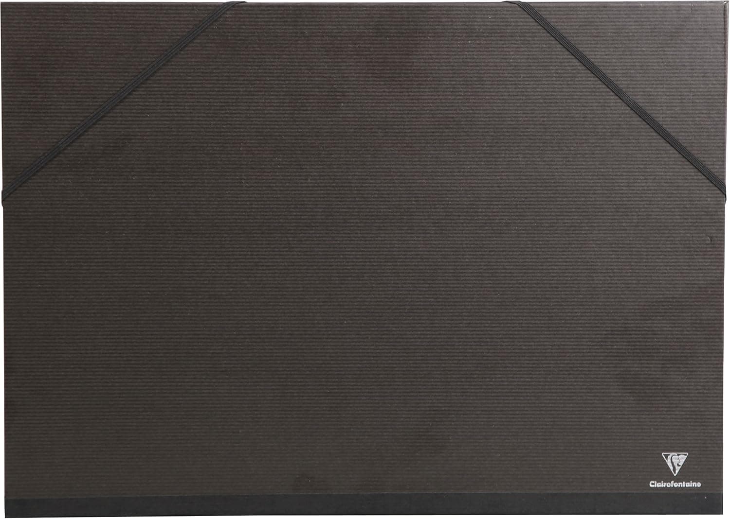 Clairefontaine 44850C - Un carton à dessin fermeture élastiques 37x52 cm, Noir