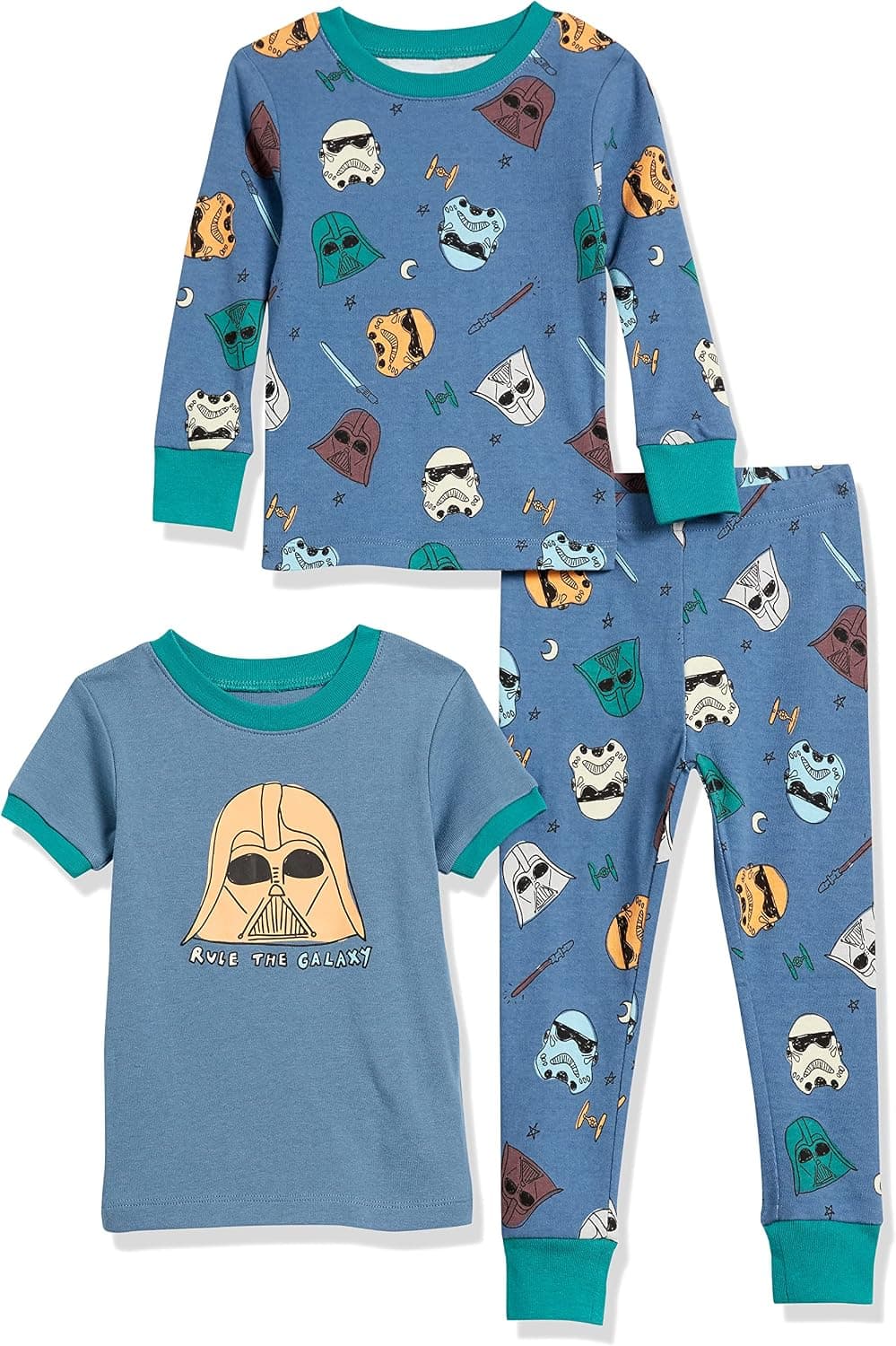 Amazon Essentials Garçon Lot de Pyjamas en Coton, Coupe Ajustée