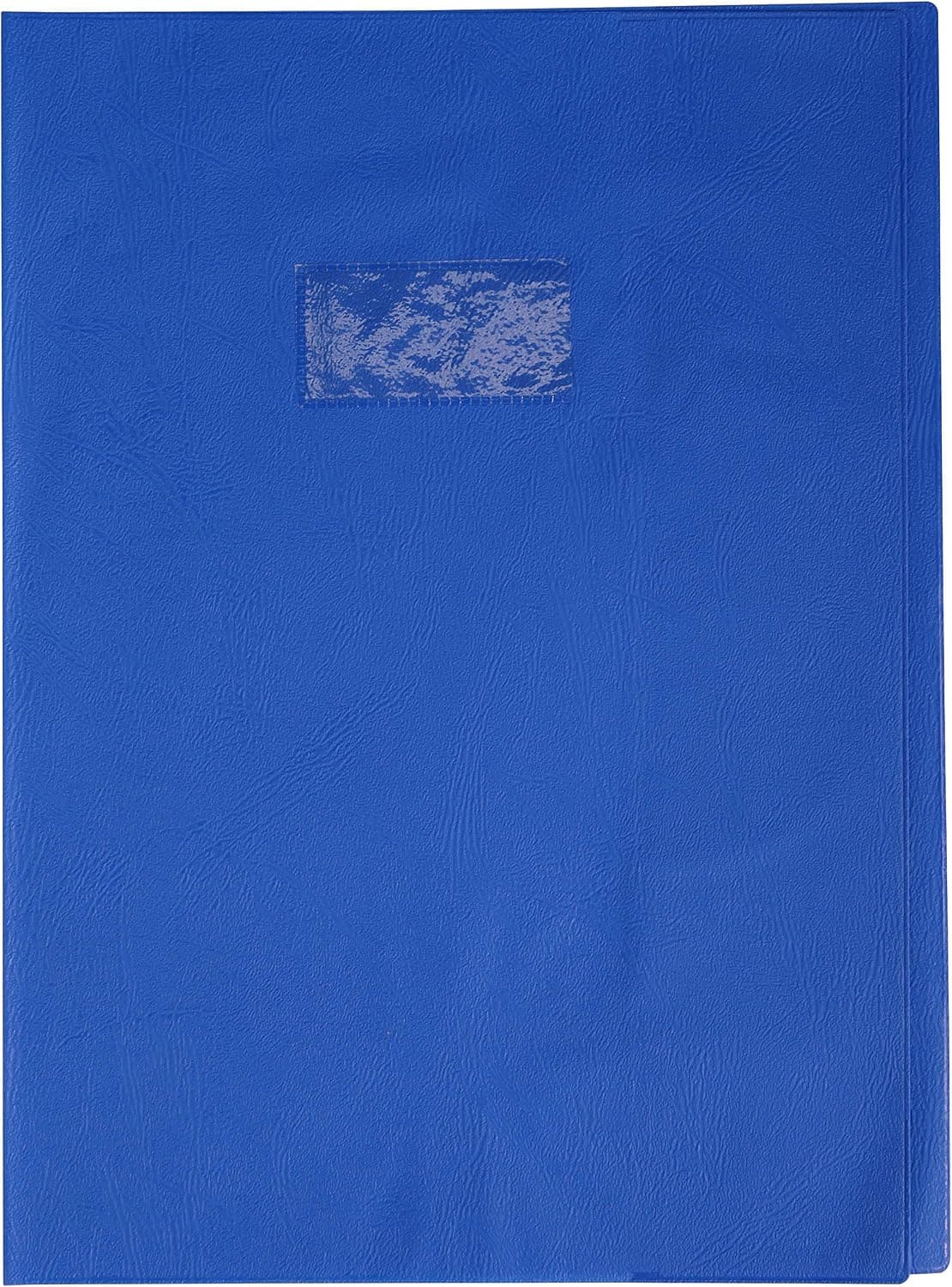 Calligraphe 72202AMZC Un Protège-Cahier Grain Cuir Bleu victoria - A4 21x29,7 cm - 22/100ème avec Porte-Étiquette - PVC Opaque
