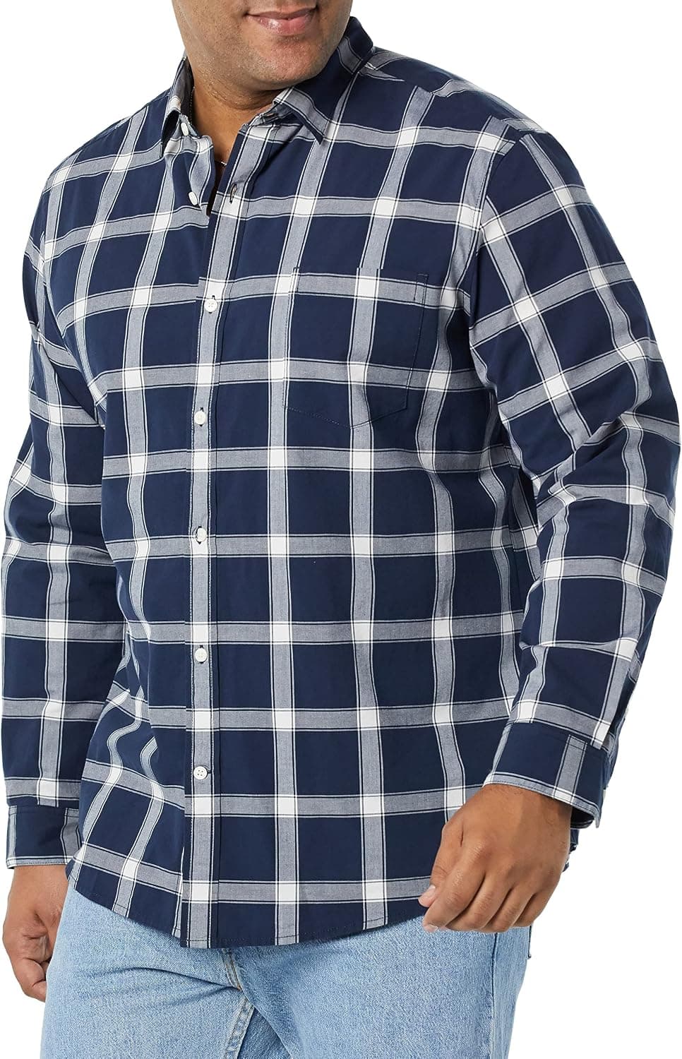 Amazon Essentials Homme Chemise en Popeline Extensible À Manches Longues Et Coupe Standard