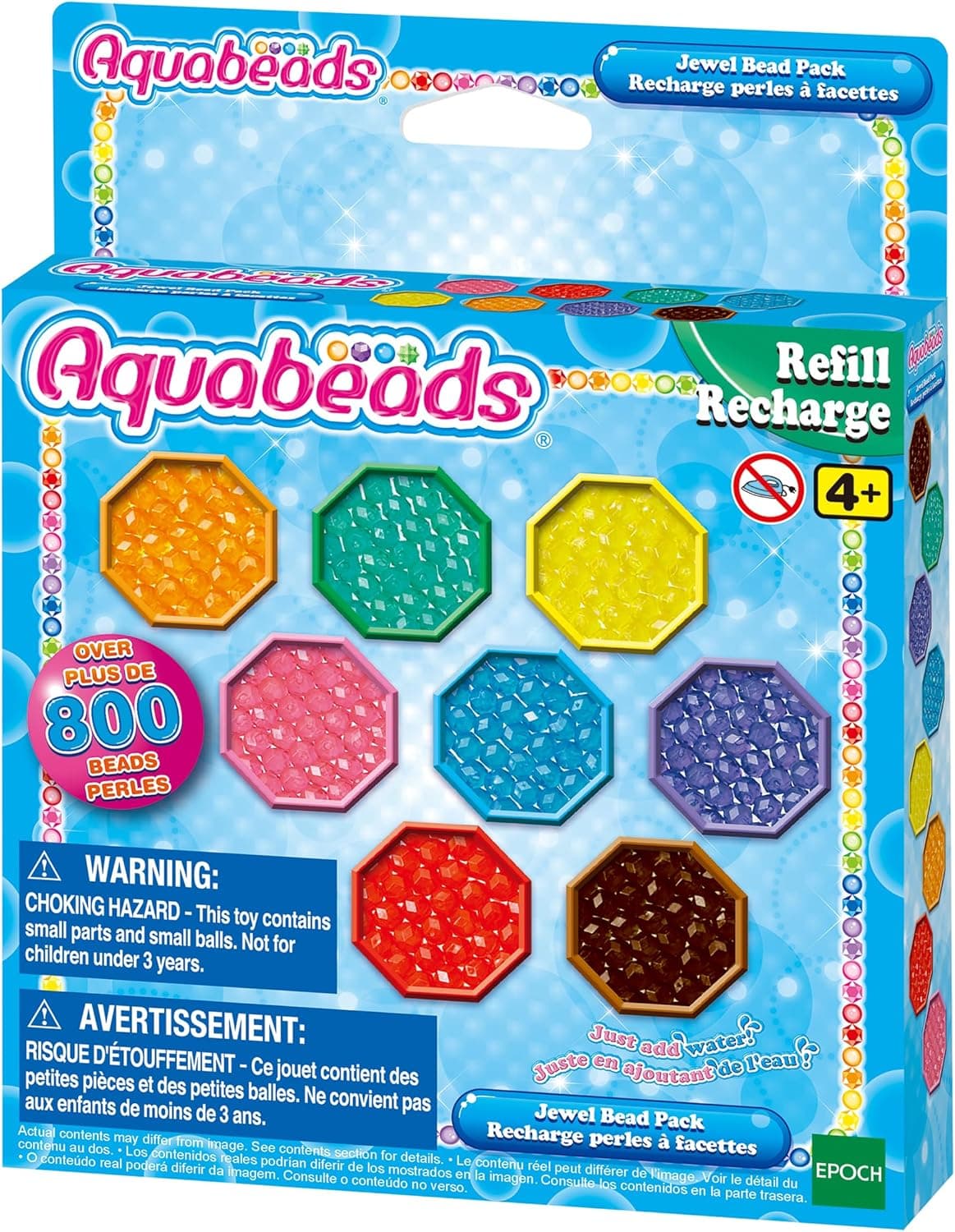 Aquabeads - La recharge perles à facettes - Kit de loisirs créatifs - Activité manuelle enfants en toute autonomie - Recharge de perles qui collent avec de l'eau - Jouet enfant 4 ans et + - 31520