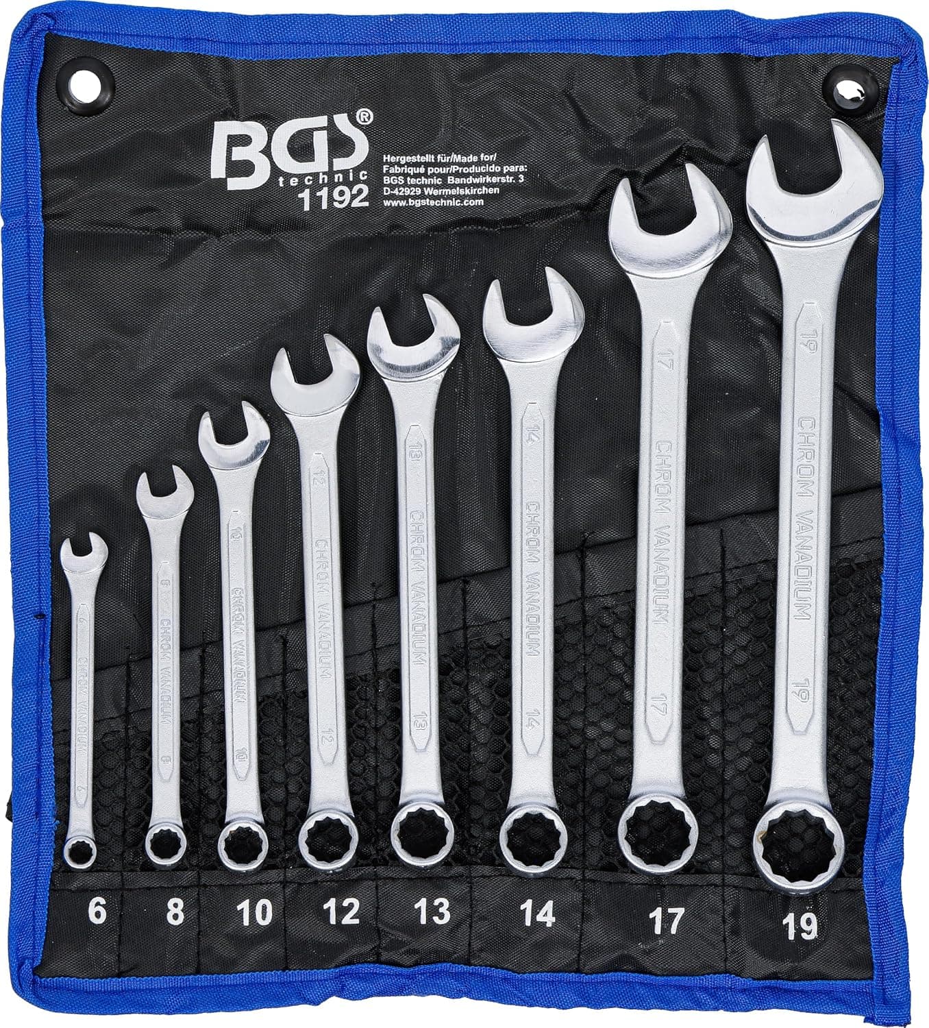 BGS 1192 - Jeu de clés mixtes - 6-19 mm - 8 pièces