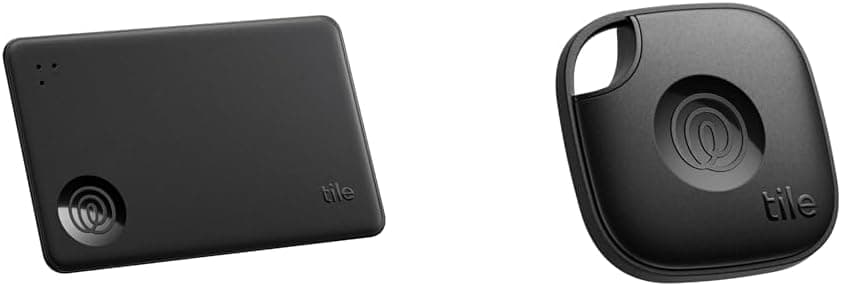 Tile by Life360 Slim (2024) – Wallet Finder, Bluetooth-Tracker und Gegenstandslokalisator für Gepäckanhänger, Pässe und Schlüssel Finder Bundle, Schwarz + Schwarz