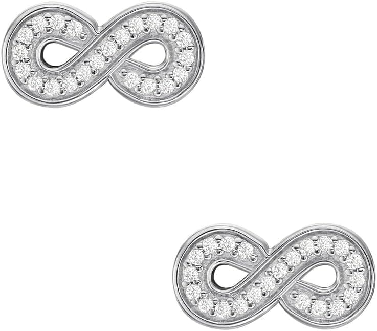Fossil Clous d’oreilles Infinity Fossil en argent 925, pour femme, JFS00634040