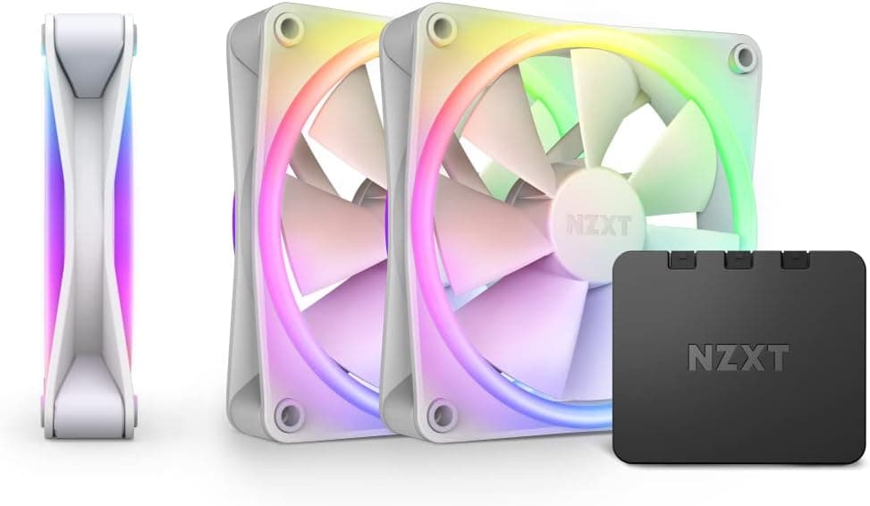 NZXT F120 RGB Duo - RF-D12TF-W1 - 3 ventilateurs RGB double LED de 120 mm avec contrôleur - 20 LED configurables individuellement - Airflow et pression statique équilibrées - Pack triple – Blanc