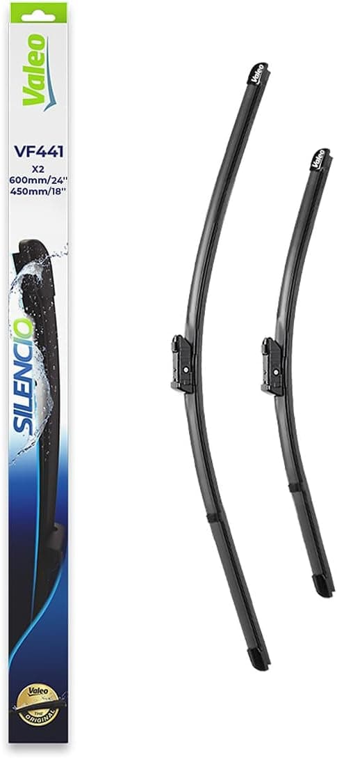 Valeo Silencio Kit de 2 Balais d'Essuie-Glace Plats VF441 - Avant - 600 mm / 450 mm - Remplacement d'Équipement d'Origine, Fabriqués en France - 574641