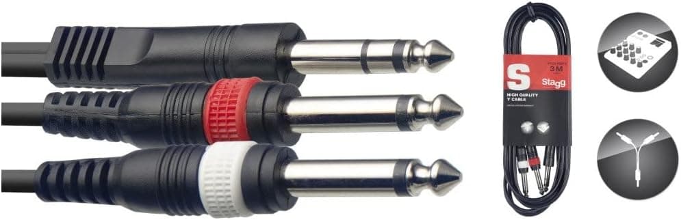 Stagg SYC3/PS2P E Câble Y pour instruments Stereo phone-plug/2 x Phone-plug - 3m